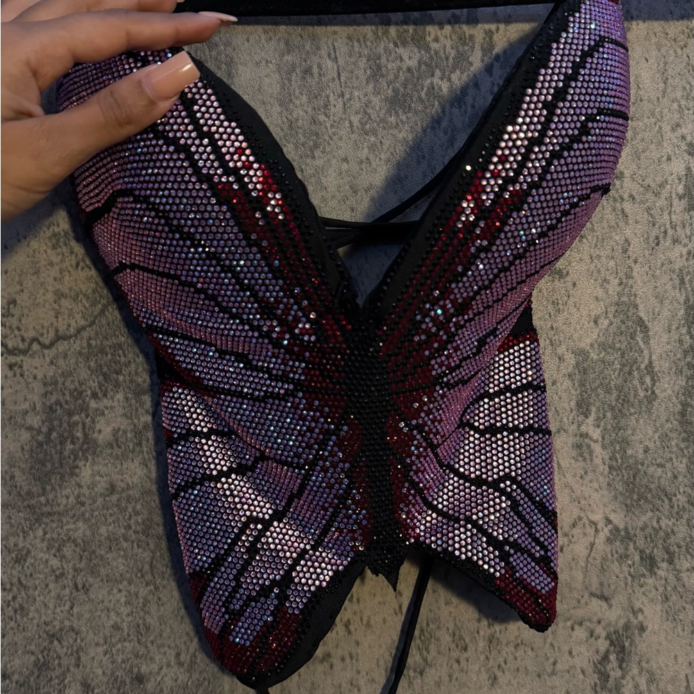 Butterfly Sequin Top